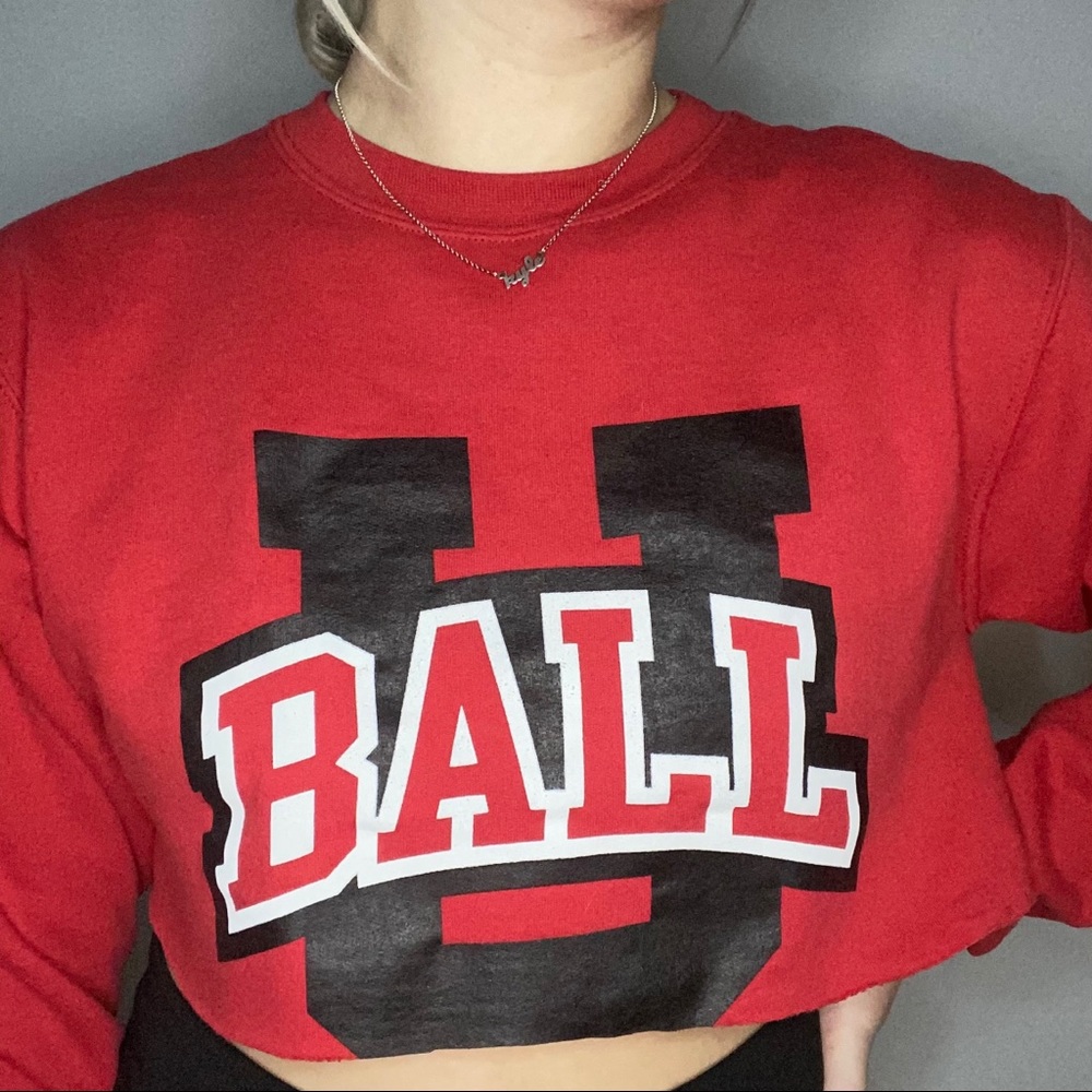 Ball University crop Champion hoodie